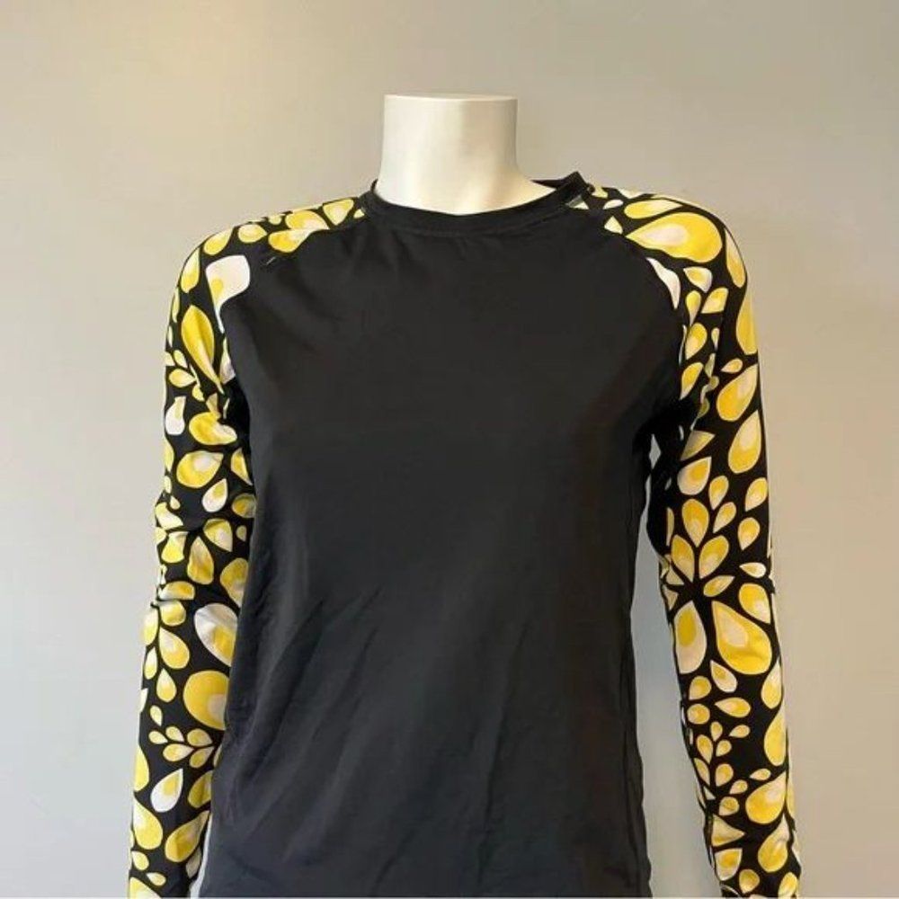 The North face Rash Guard top fro women size medium black and yellow - Picture 3 of 7